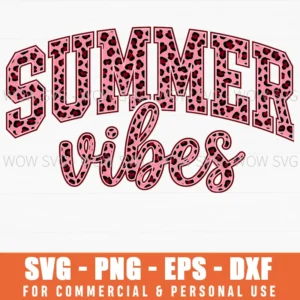 Summer Vibes Leopard Print Animal Pattern Wild Jungle Svg