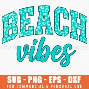 Beach Vibes Summer Animal Print Leopard Tropical Svg Png