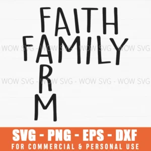 Faith Family Farm Svg Png Vertical Farmhouse Sign