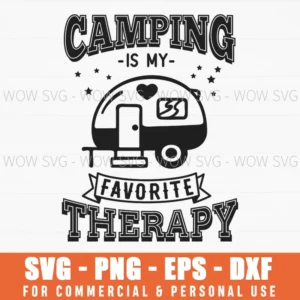 Camping Is My Favorite Therapy Svg Retro Camper Trailer Png