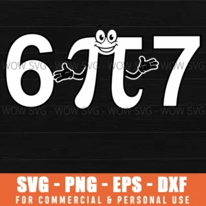6Pi7 Cartoon Number Character Math Concept Graphic Svg