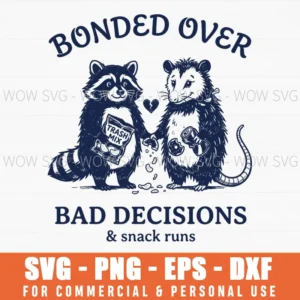 Funny Raccoon Bad Decisions Snack Runs Humor Animal Svg