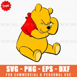 Free Winnie The Pooh Laughing Sitting Svg