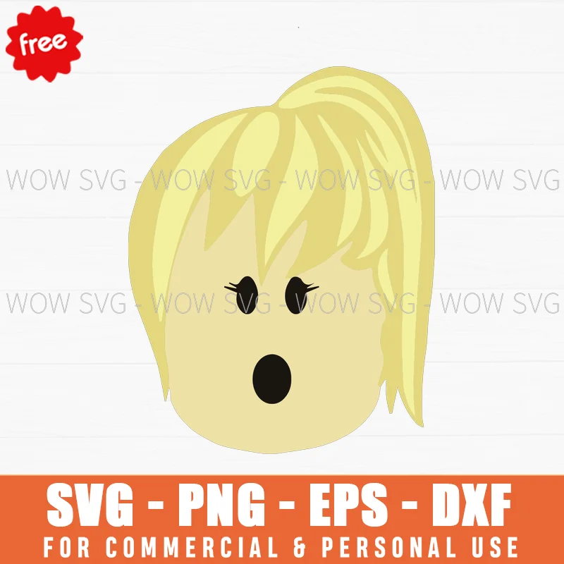 Free Roblox Woman Face Surprised Svg