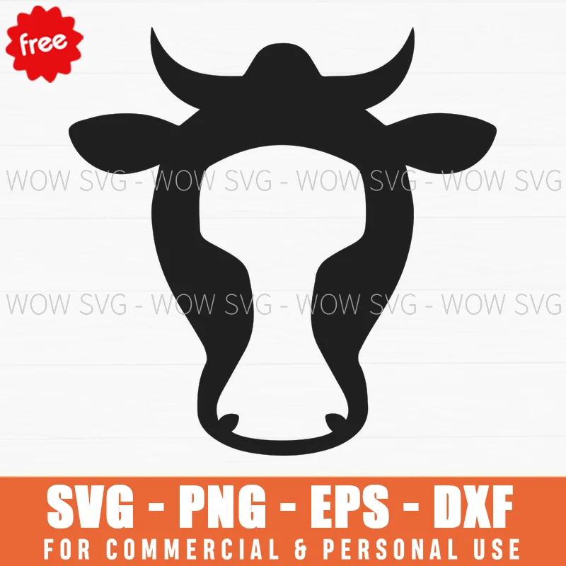 Free Cow Face Silhouette Svg