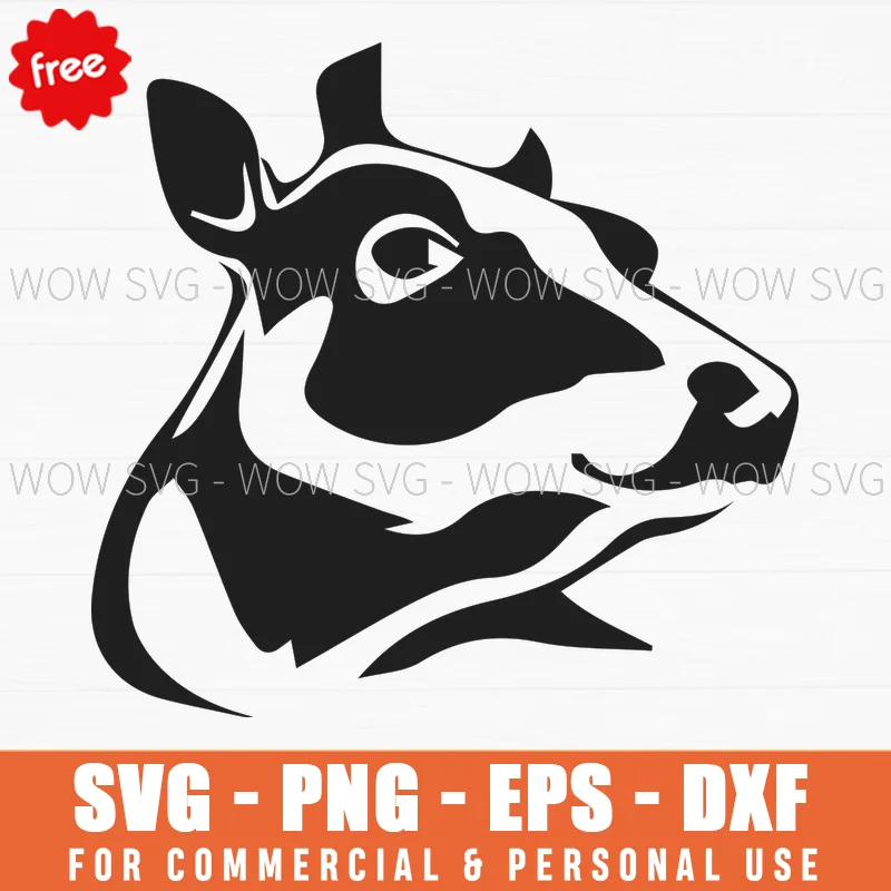 Free Cow Head Side Profile Svg