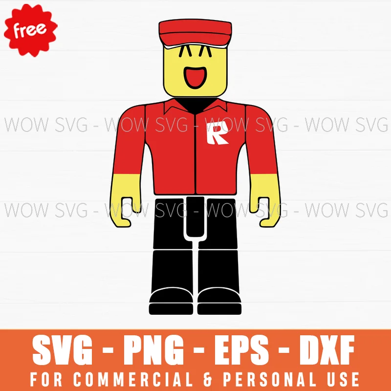 Free Roblox Red Uniform Employee Character Svg