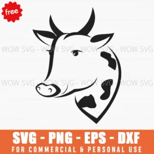 Free Artistic Spotted Cow Head Svg