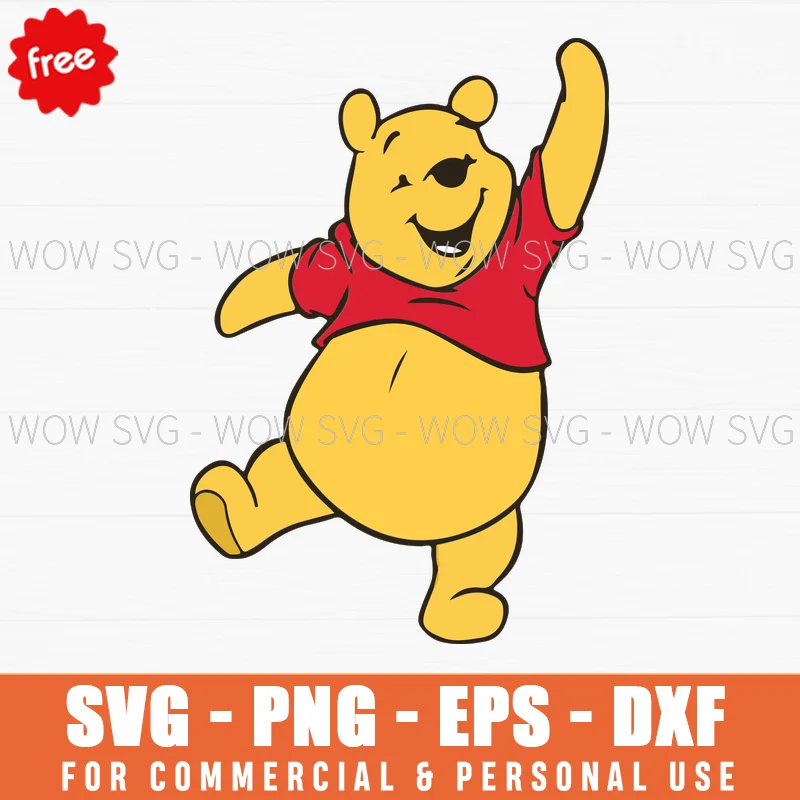 Free Excited Jumping Winnie The Pooh Svg
