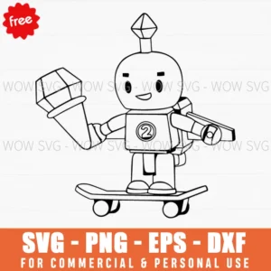 Free Roblox Robot On Skateboard Svg