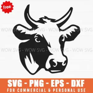 Free Cow Head Silhouette Svg