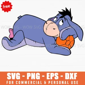 Free Eeyore Lying On Pillow Svg