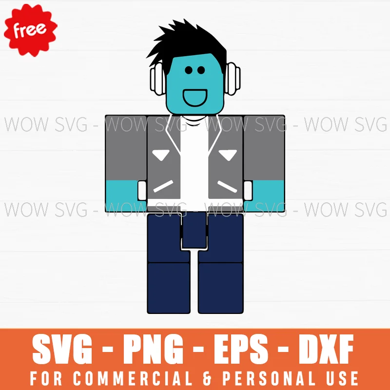 Free Roblox Boy Character With Headphones Svg