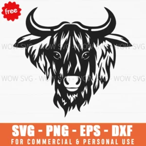Free Highland Cow Head Svg