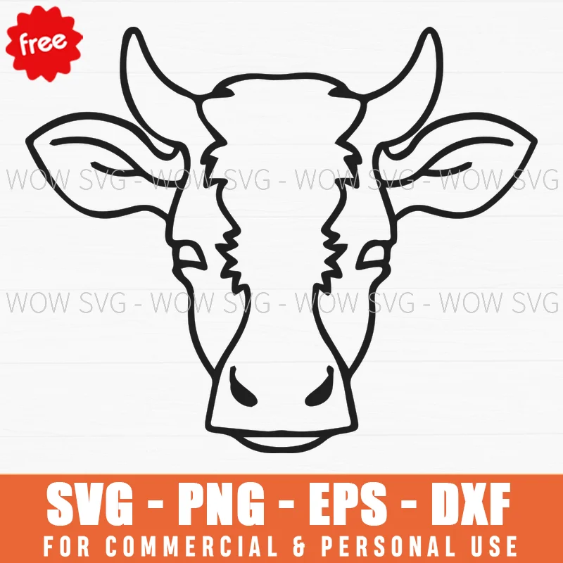 Free Symmetrical Cow Face Svg