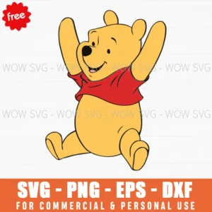 Free Winnie The Pooh Excited Celebration Svg