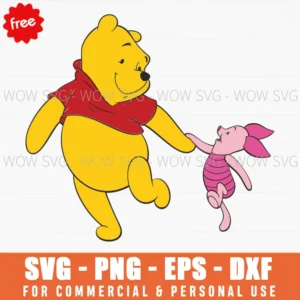 Free Winnie The Pooh And Piglet Walking Svg