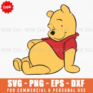 Free Winnie The Pooh Relaxing Sitting Svg