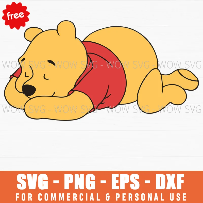 Free Sleeping Winnie The Pooh Svg