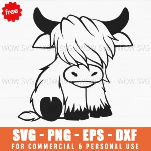 Free Highland Cow Cartoon Svg