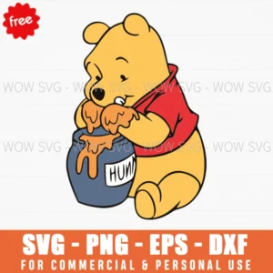 Free Winnie The Pooh Eating Hunny Svg