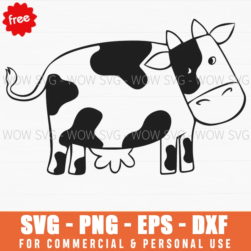 Free Cartoon Cow Svg