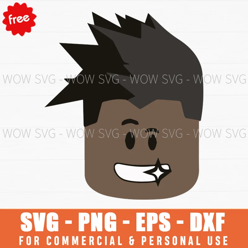 Free Roblox Man Face Shiny Teeth Svg