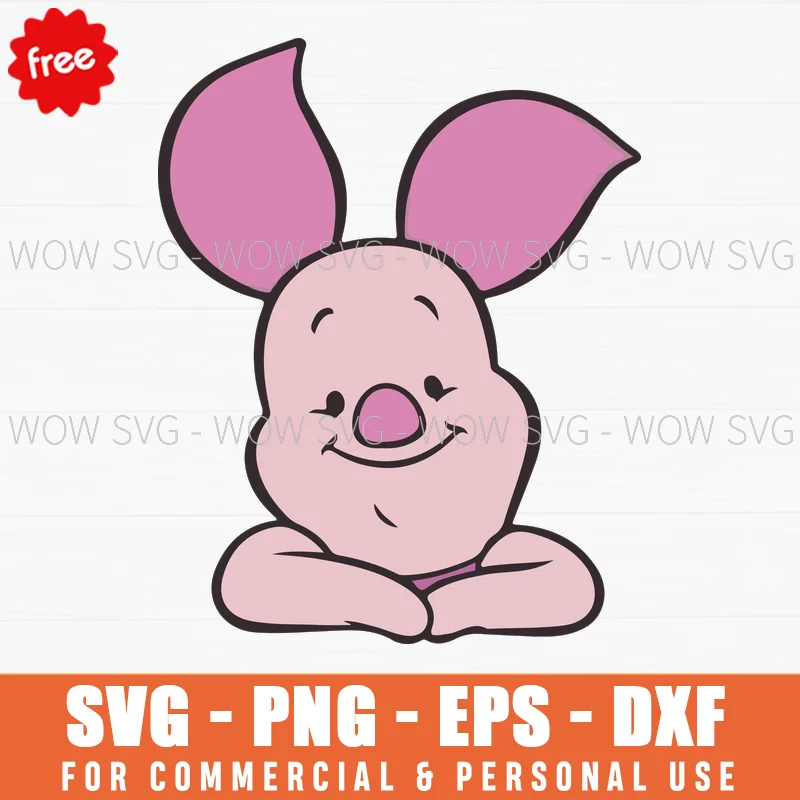 Free Piglet Peeking Face Svg