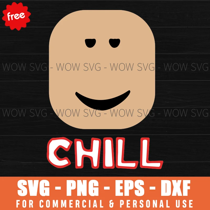 Free Roblox Chill Face Svg