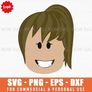 Free Roblox Woman Face Smile Svg