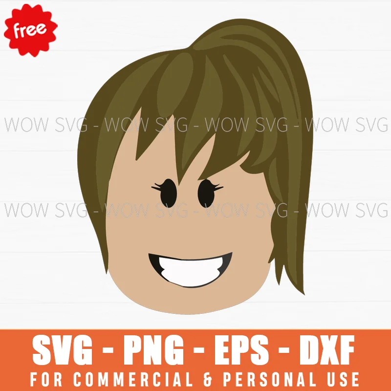 Free Roblox Woman Face Smile Svg