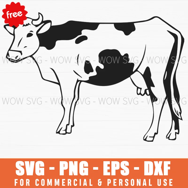 Free Full Body Dairy Cow Svg