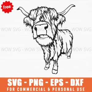 Free Shaggy Highland Cow Svg