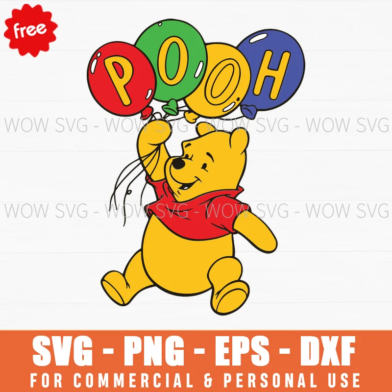 Free Winnie The Pooh Pooh Balloons Svg