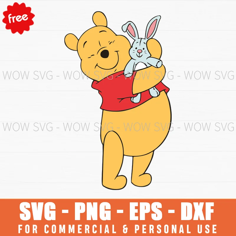Free Winnie The Pooh And Rabbit Hug Svg
