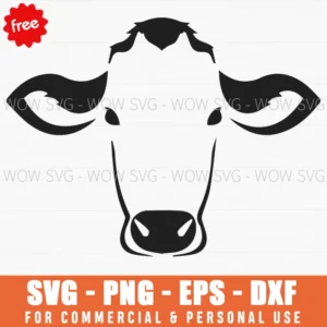 Free Minimalist Cow Face Svg