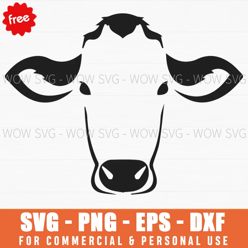 Free Minimalist Cow Face Svg