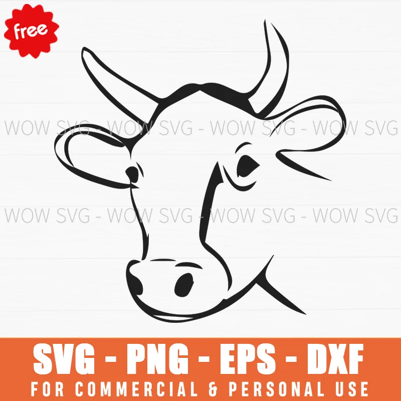 Free Cow Head Outline Svg