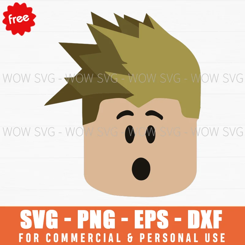 Free Roblox Man Face Surprised Svg