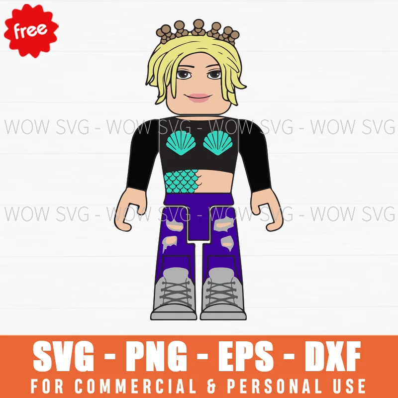 Free Roblox Mermaid Girl Character Svg
