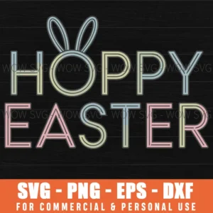 Minimalist Hoppy Easter Svg – Simple Bunny Ears Cut File For Diy