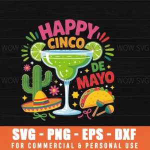 Happy Cinco De Mayo Fiesta Mexican Party Svg Png