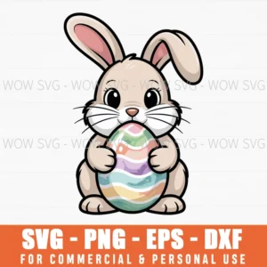 Cute Easter Bunny Svg – Pastel Egg Cut File For Cricut & Silhouette