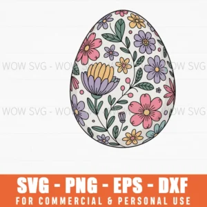 Decorated Easter Egg Svg – Floral Egg Cut File For Cricut & Silhouette