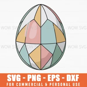 Minimalist Geometric Easter Egg Svg – Modern Cut File For Cricut