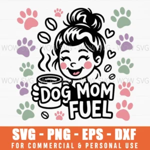 Funny Dog Mom Svg – Coffee & Dogs Cut File For Cricut, Layered Svg Design