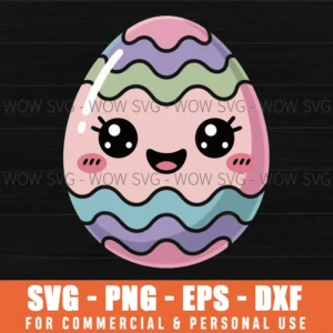 Smiling Easter Egg Svg – Kawaii Cut File For Diy Projects