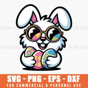 Cool Bunny Wearing Sunglasses Svg – Funny Easter Bunny Cut File