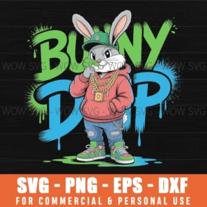 Bunny Drip Svg – Stylish Urban Easter Bunny Cut File For Cricut
