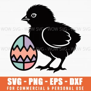 Minimalist Chick Silhouette Svg – Easter Egg Cut File For Diy Crafts